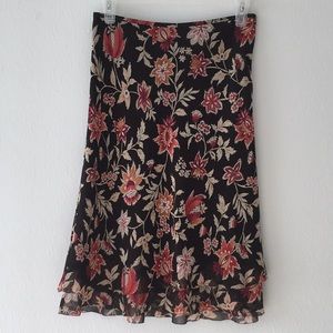 Ann Taylor Loft Floral Silk Skirt 2